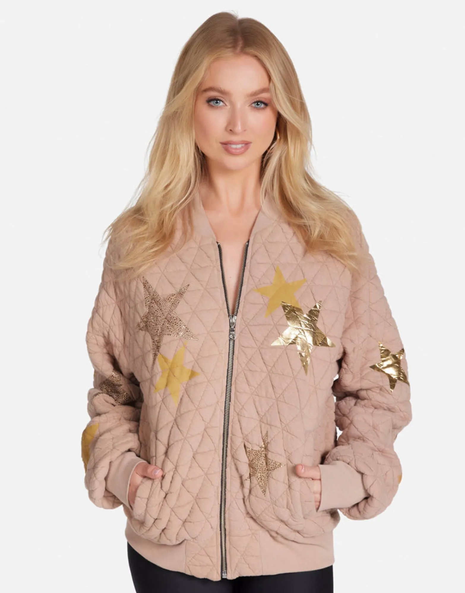 New Gold Crystal Multi Stars Jacket In | Arlette By Women Long Sleeve