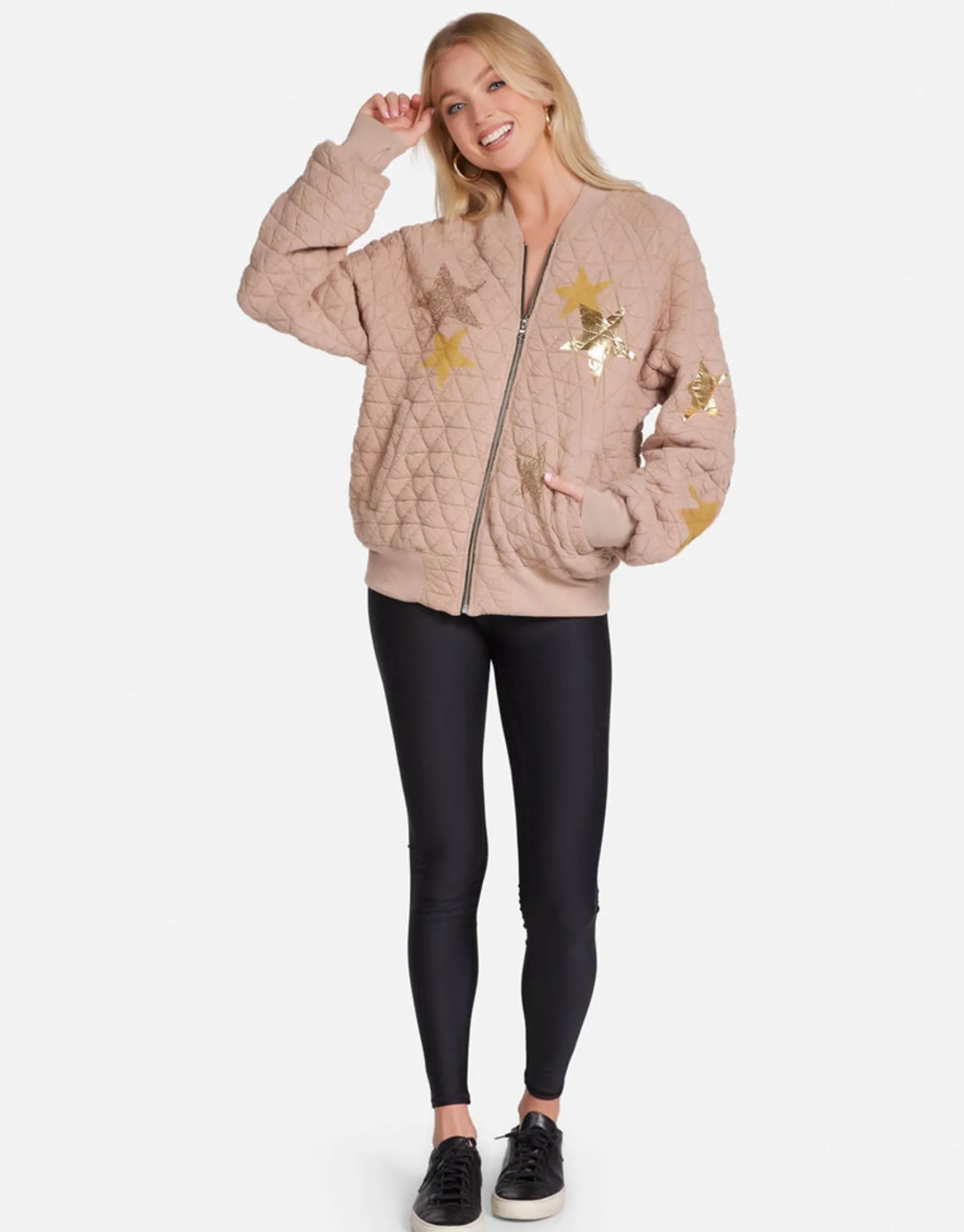 New Gold Crystal Multi Stars Jacket In | Arlette By Women Long Sleeve