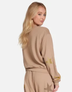 Outlet Gold Crystal Multi Stars Pullover | Spalding By Women Long Sleeve
