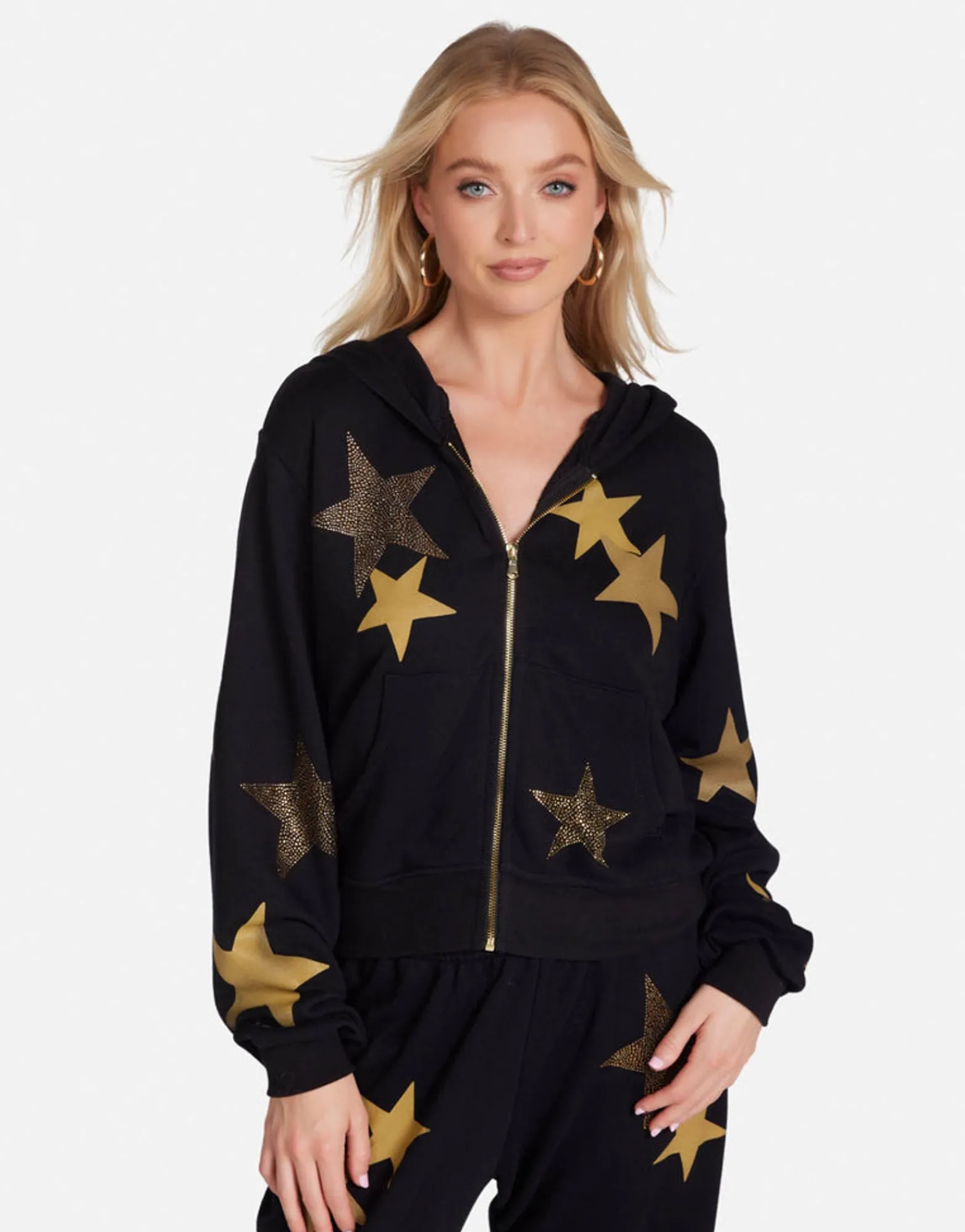 Store Gold Crystal Multi Stars Hoodie In | Lachelle By Women Hoodies