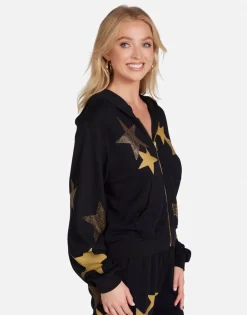 Store Gold Crystal Multi Stars Hoodie In | Lachelle By Women Hoodies
