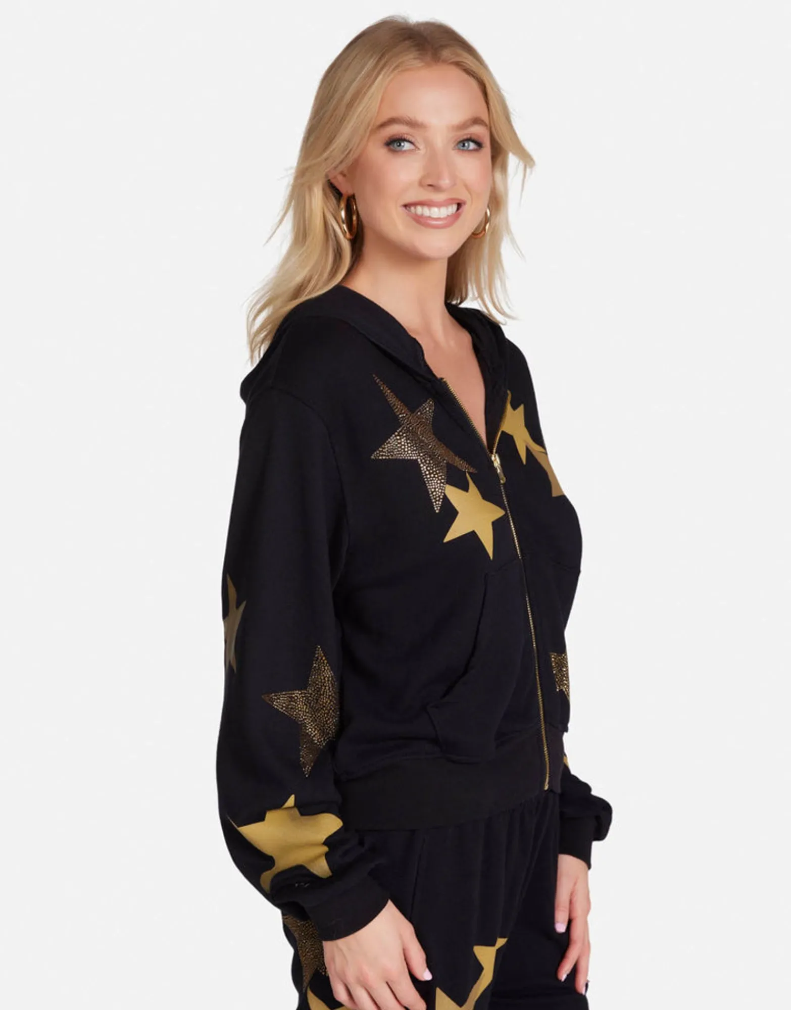 Store Gold Crystal Multi Stars Hoodie In | Lachelle By Women Hoodies