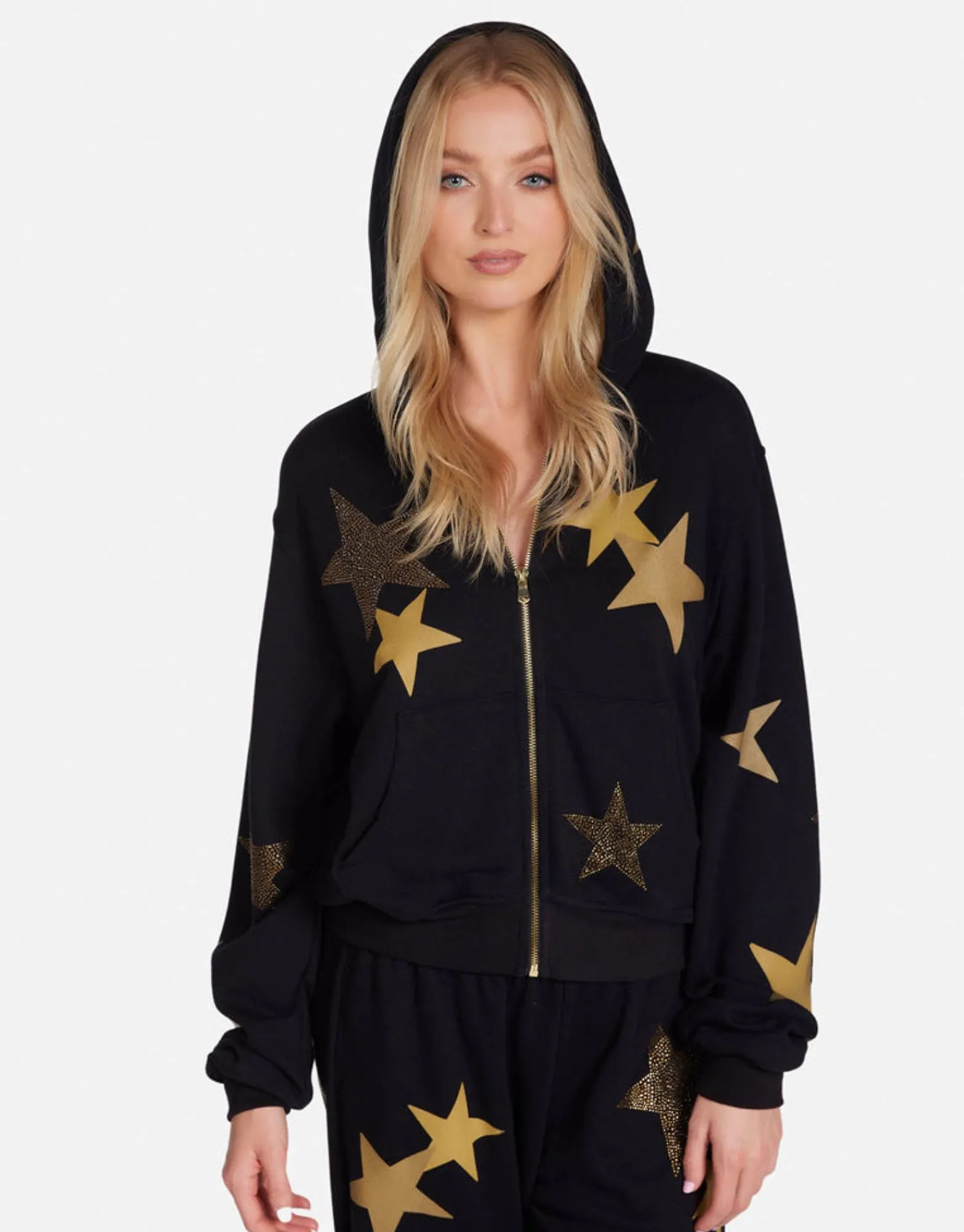 Store Gold Crystal Multi Stars Hoodie In | Lachelle By Women Hoodies