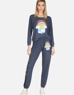 Store Good Vibes Happy Hamsa Long Sweatpant | Tanzy By Women Long Sweatpants