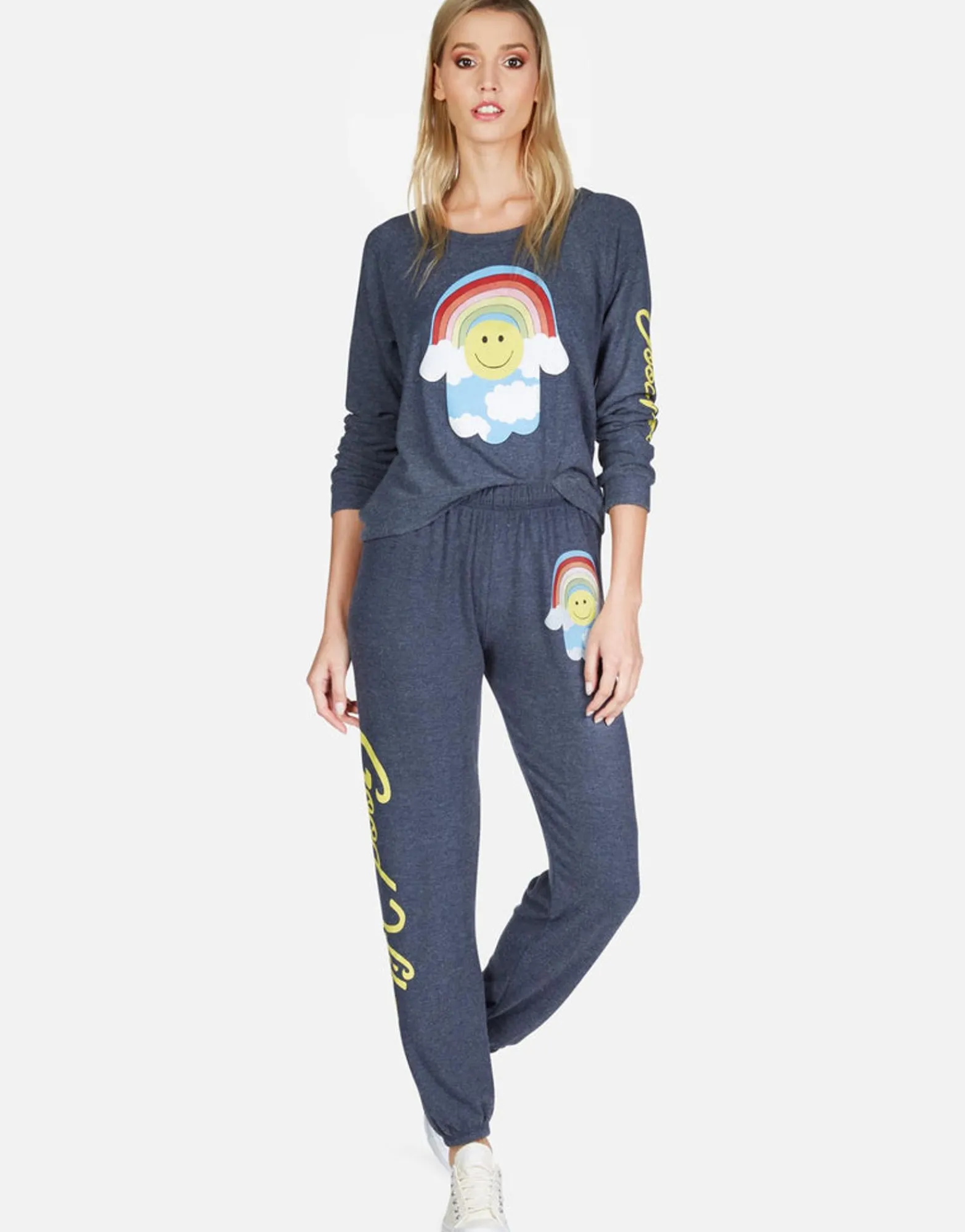 Store Good Vibes Happy Hamsa Long Sweatpant | Tanzy By Women Long Sweatpants