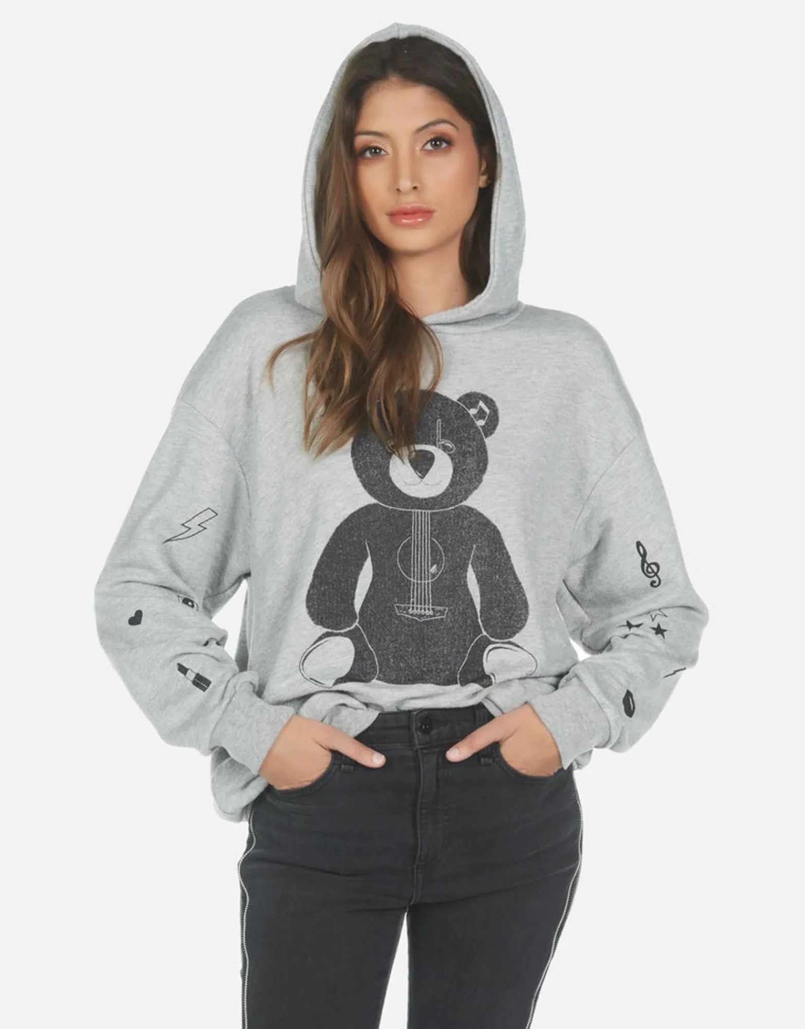 Shop Guitar Bear Pullover Hoodie | Harmony By Women Hoodies