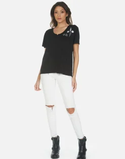 Hot Guitar Bear S/S Boyfriend Tee | Elara By Women Short Sleeve