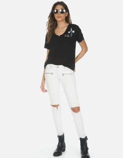 Hot Guitar Bear S/S Boyfriend Tee | Elara By Women Short Sleeve