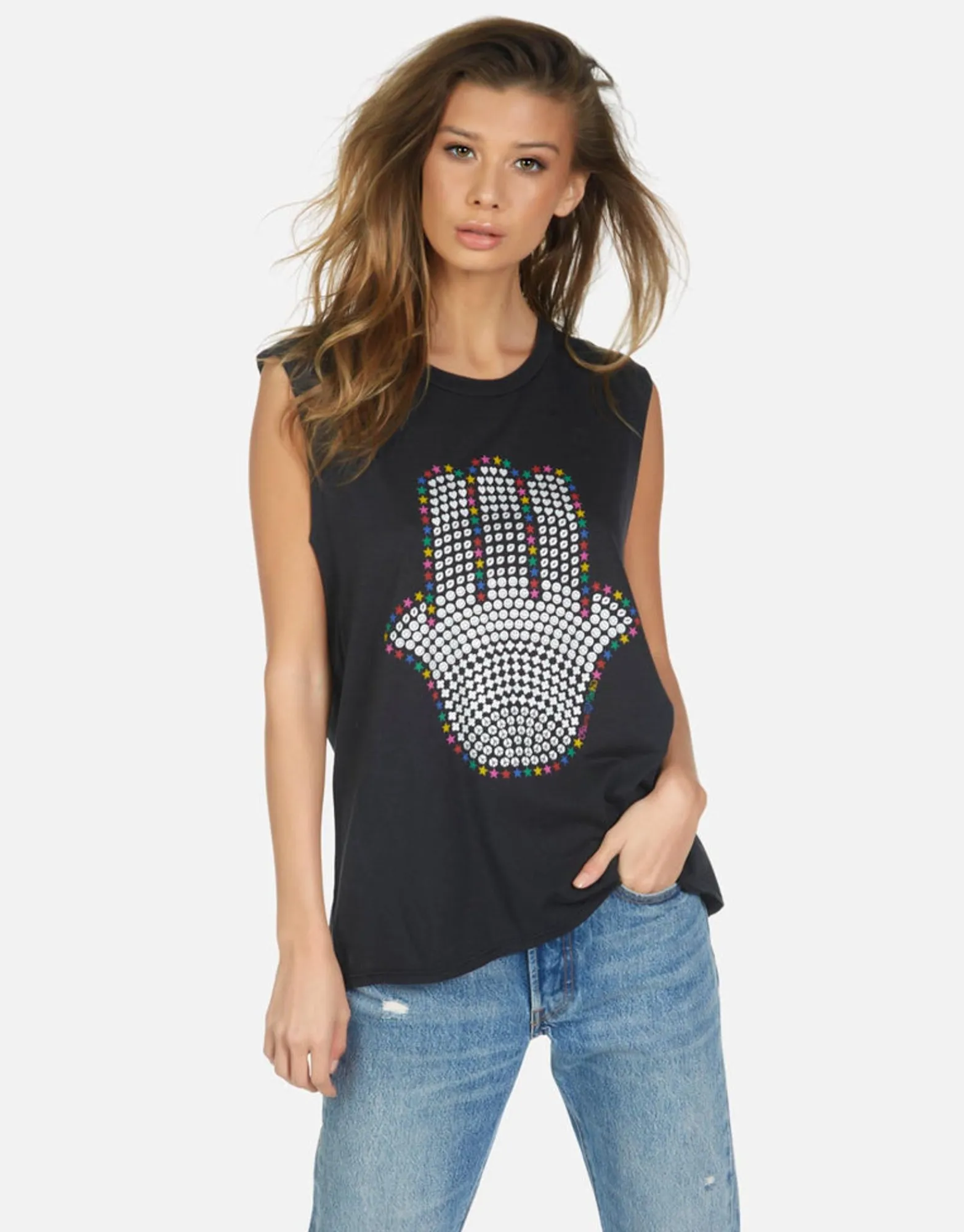 Discount Hamsa Elements Boyfriend Tank | Kel By Women Tanks