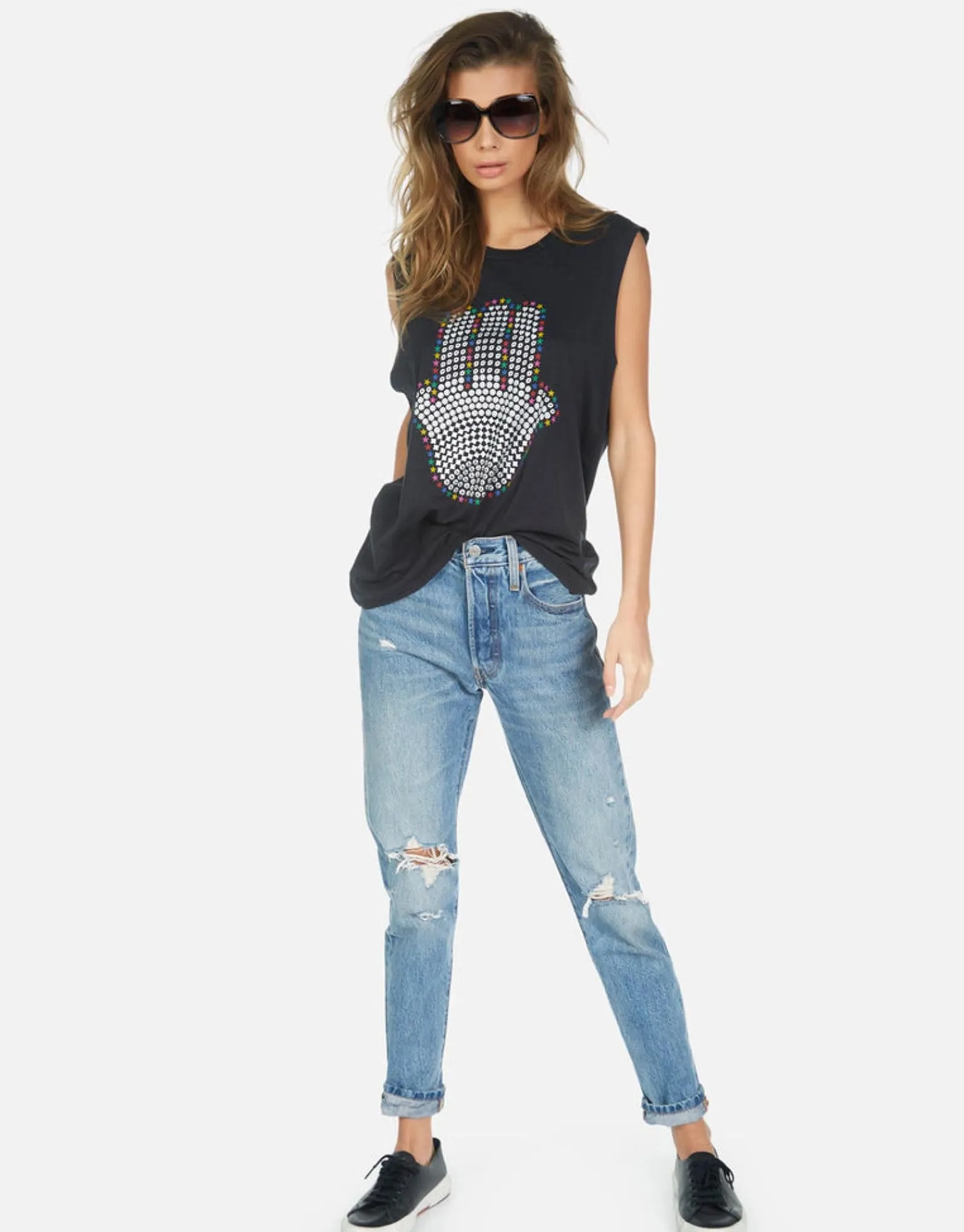 Discount Hamsa Elements Boyfriend Tank | Kel By Women Tanks