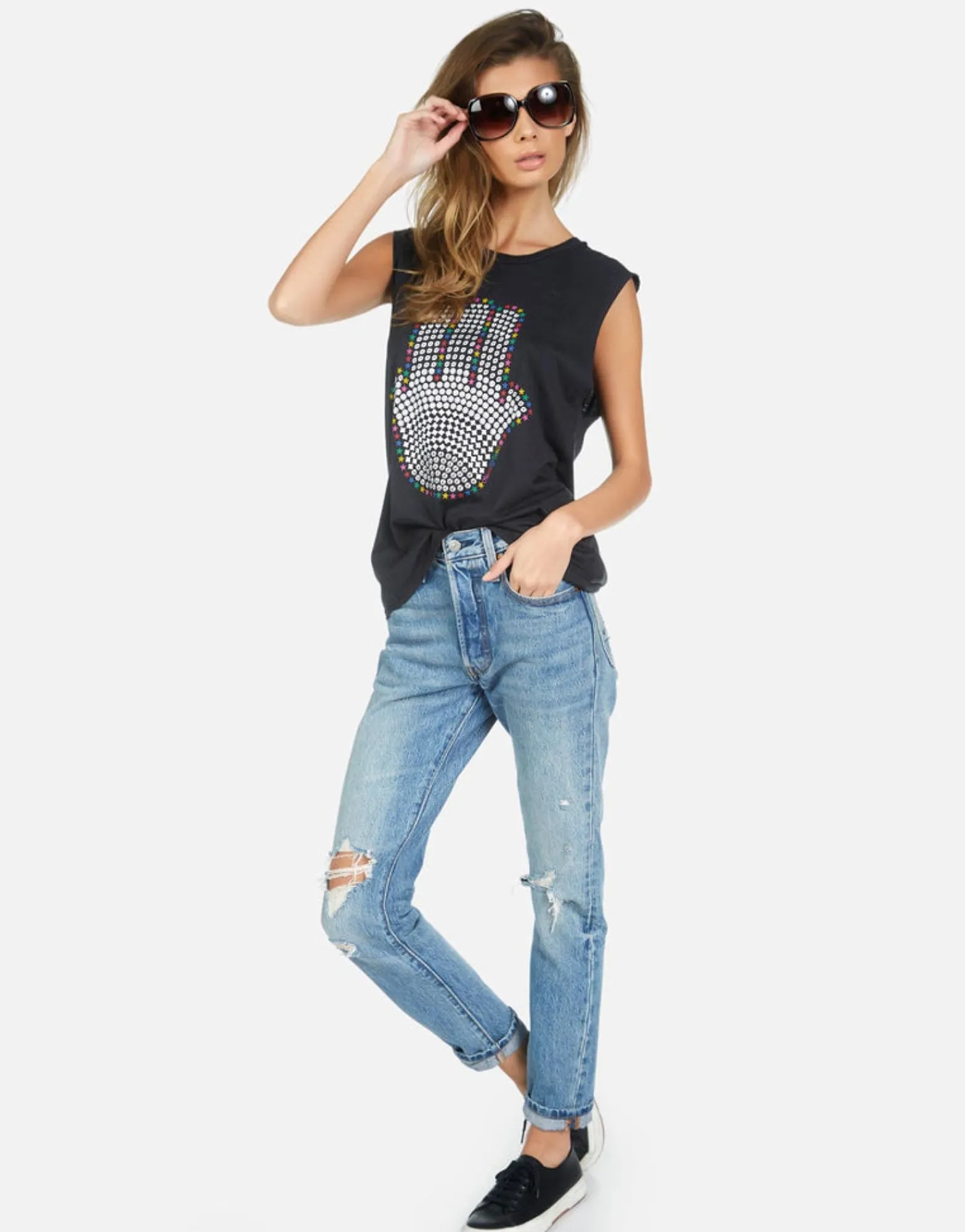 Discount Hamsa Elements Boyfriend Tank | Kel By Women Tanks