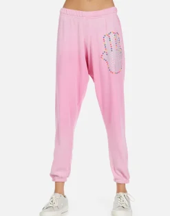 Best Hamsa Elements Pink Ombre Crop Sweatpant | Alana By Women Crop Sweatpants