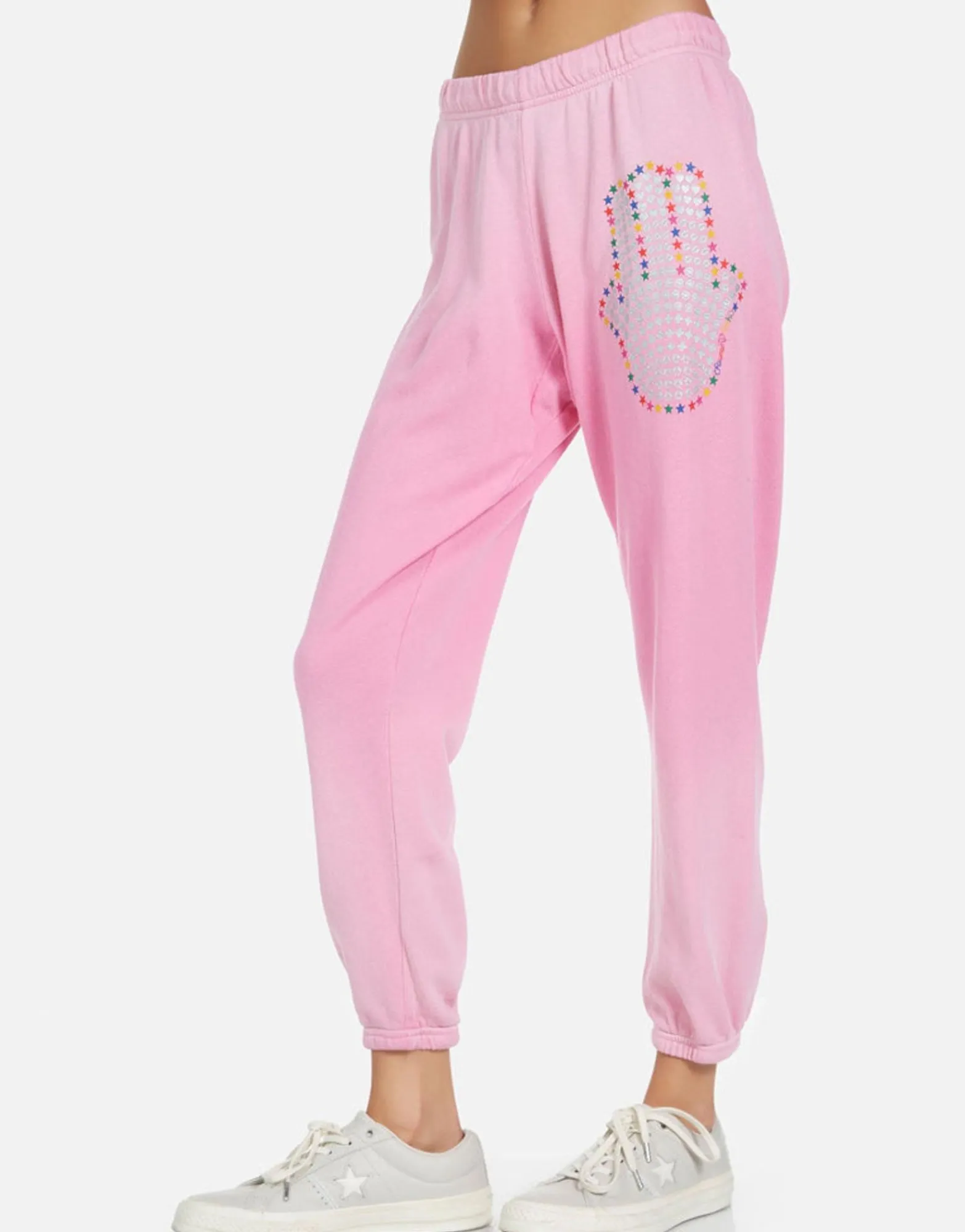 Best Hamsa Elements Pink Ombre Crop Sweatpant | Alana By Women Crop Sweatpants