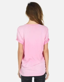 Fashion Hamsa Elements Pink Ombre Boyfriend Tee | Wolf By Women Short Sleeve