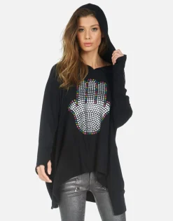 New Hamsa Elements Pullover Boyfriend Hoodie | Wilma By Women Hoodies