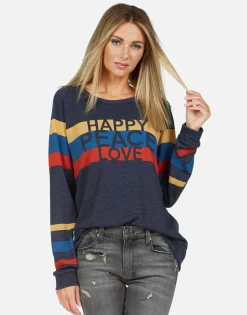 Clearance Happy Peace Love L/S Raglan Pullover | Everly By Women Long Sleeve