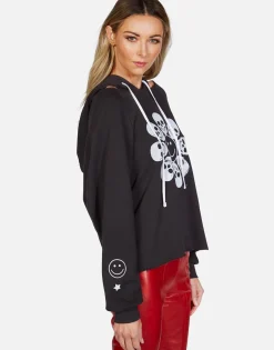 Shop Happy Skull Flower Pullover Hoodie | Autumn By Women Hoodies