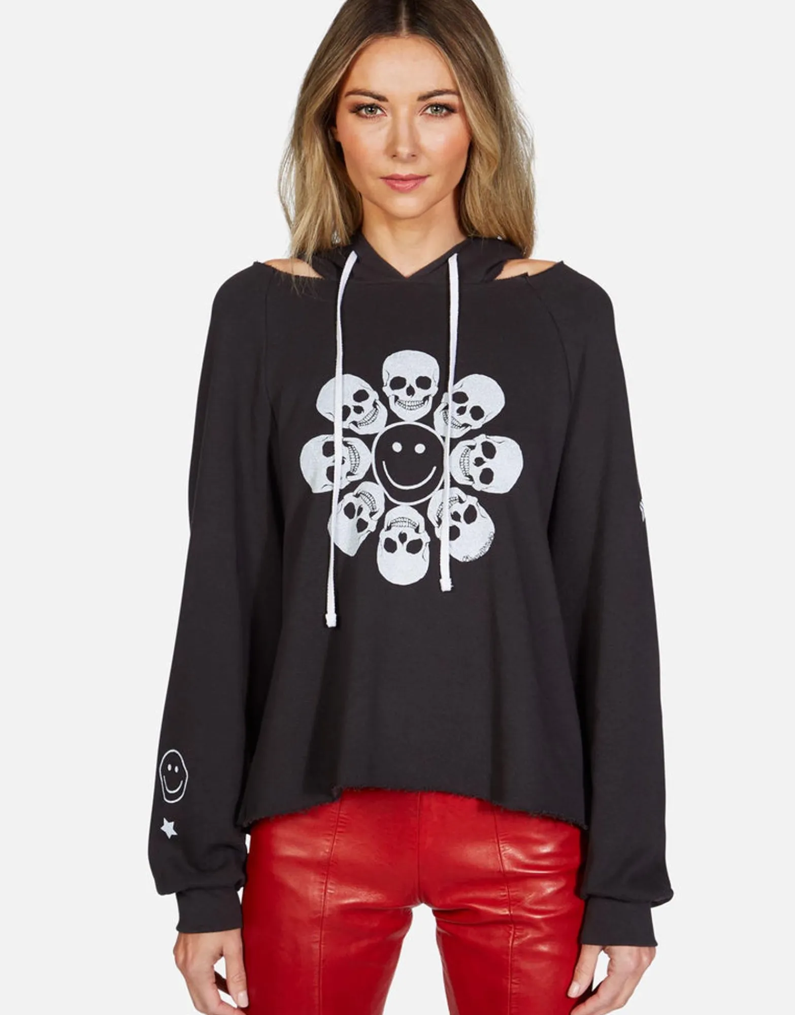 Shop Happy Skull Flower Pullover Hoodie | Autumn By Women Hoodies