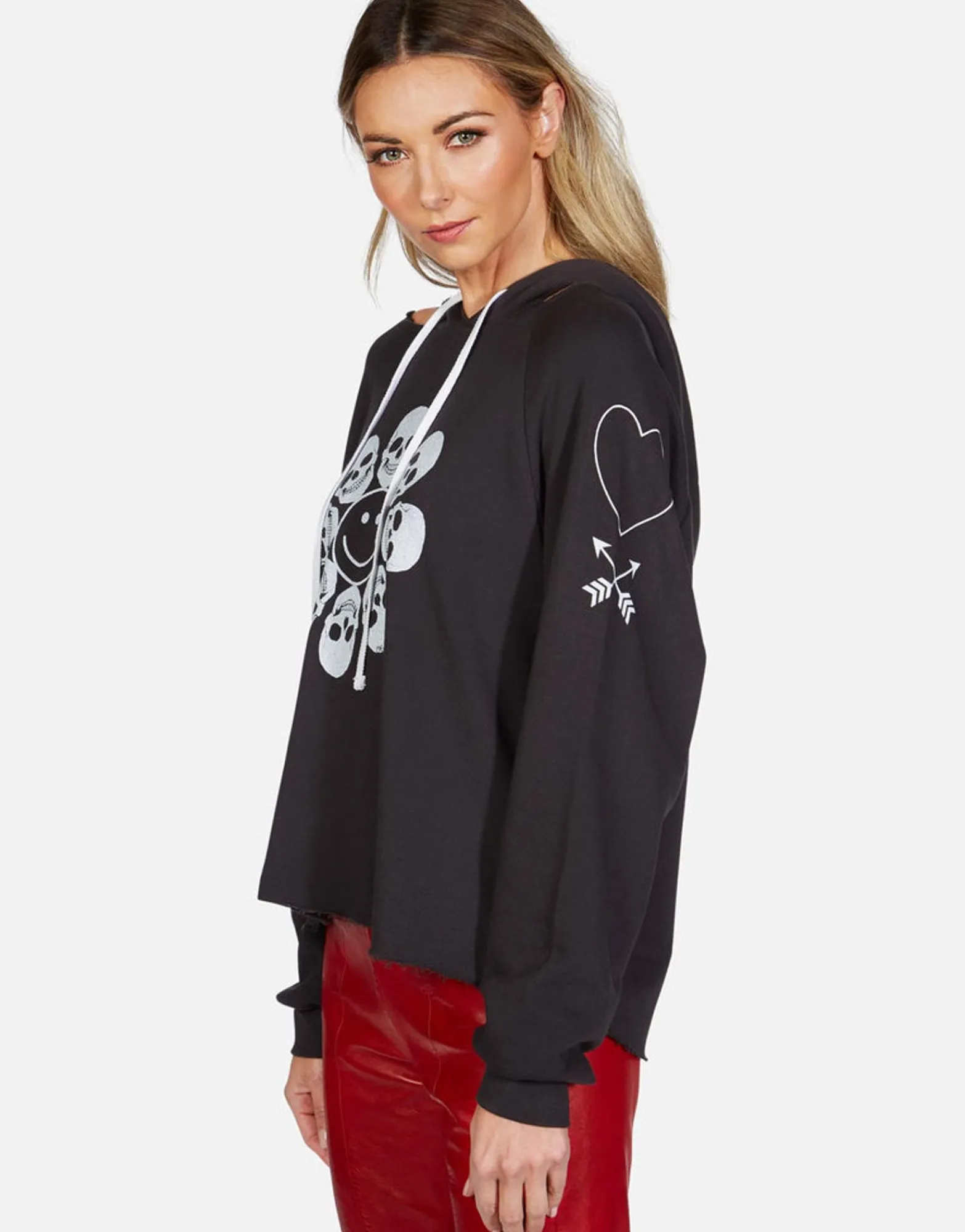 Shop Happy Skull Flower Pullover Hoodie | Autumn By Women Hoodies