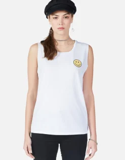 Discount Happyface Patch Scoop Neck Tank | Sibley By Women Tanks