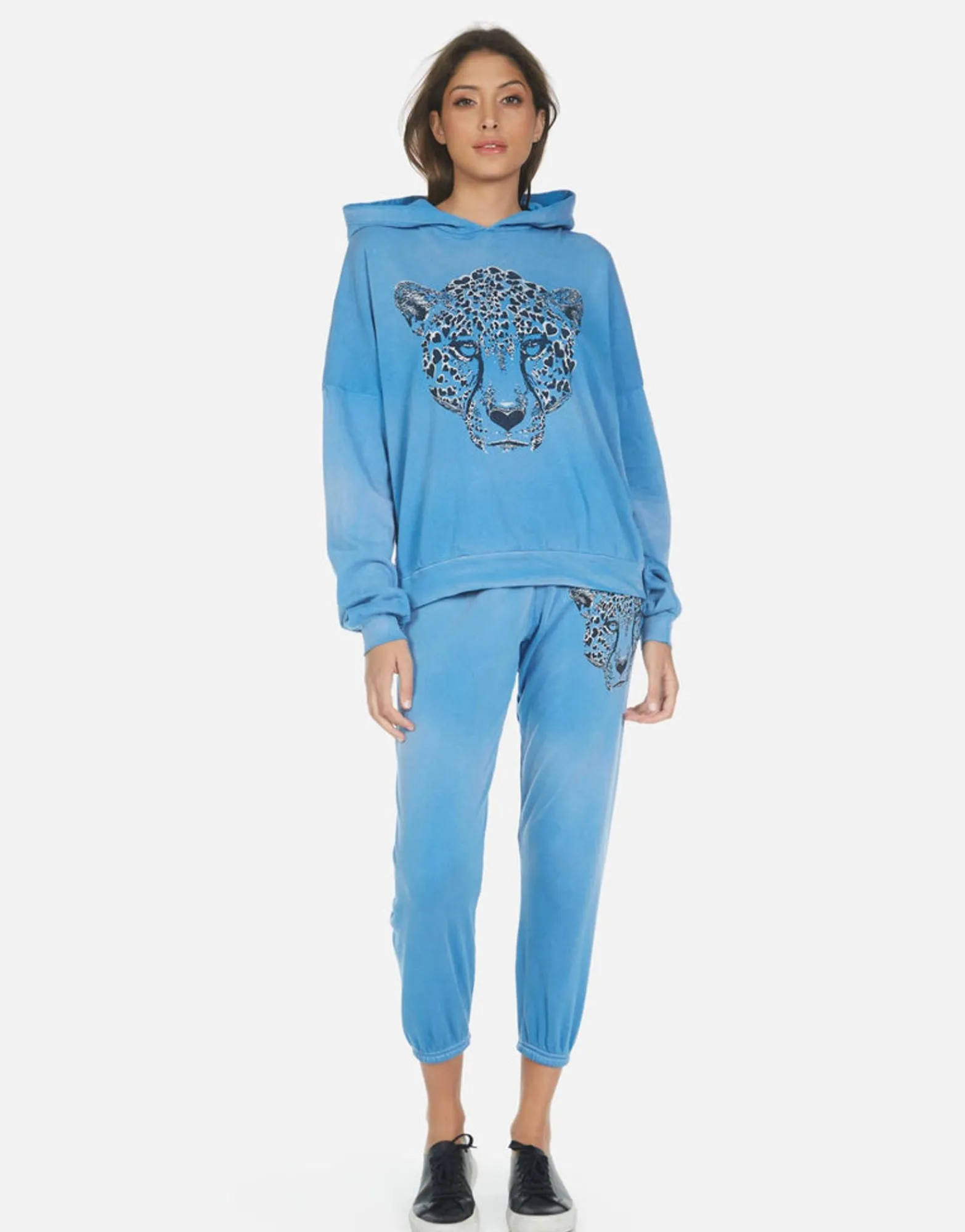 Discount Heart Leopard Cropped Sweatpant | Alana By Women Crop Sweatpants