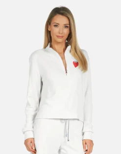 Online Heartface French Terry Half Zip Pullover | Hyland X By Women Hoodies
