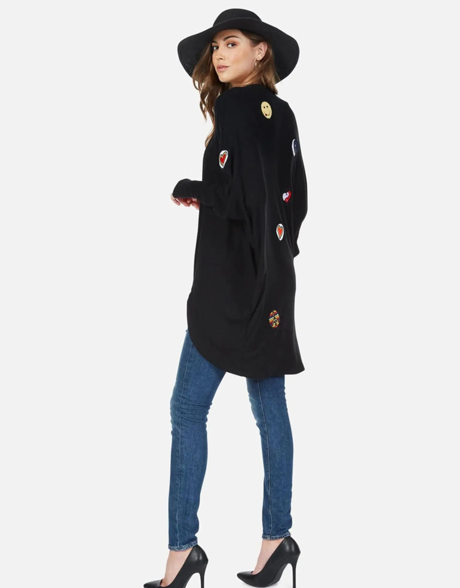 Online Hippie Peace Love Patches Cardigan Wrap | Irina By Women Sweaters & Knits