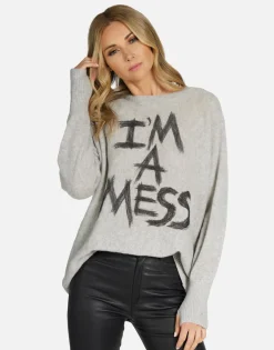 Sale I'M A Mess Cashmere Sweater W/Thumbholes | Hollis By Women Sweaters & Knits
