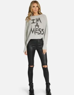 Sale I'M A Mess Cashmere Sweater W/Thumbholes | Hollis By Women Sweaters & Knits