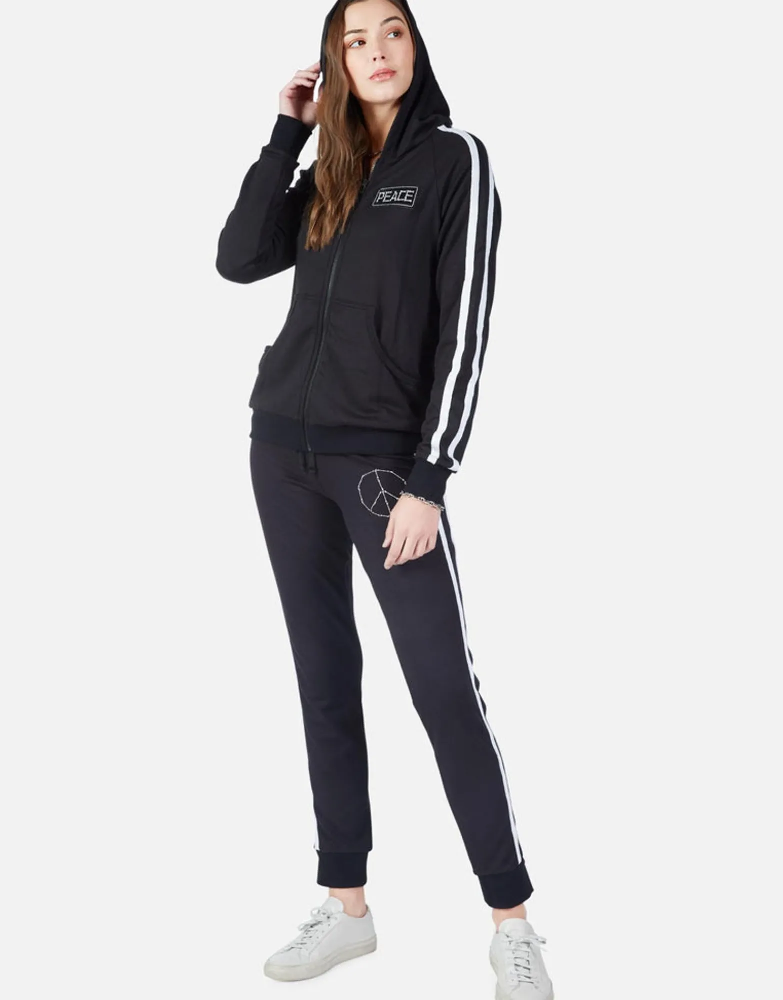 New Inner Peace Bones Zip Up Hoodie | Titi By Women Hoodies