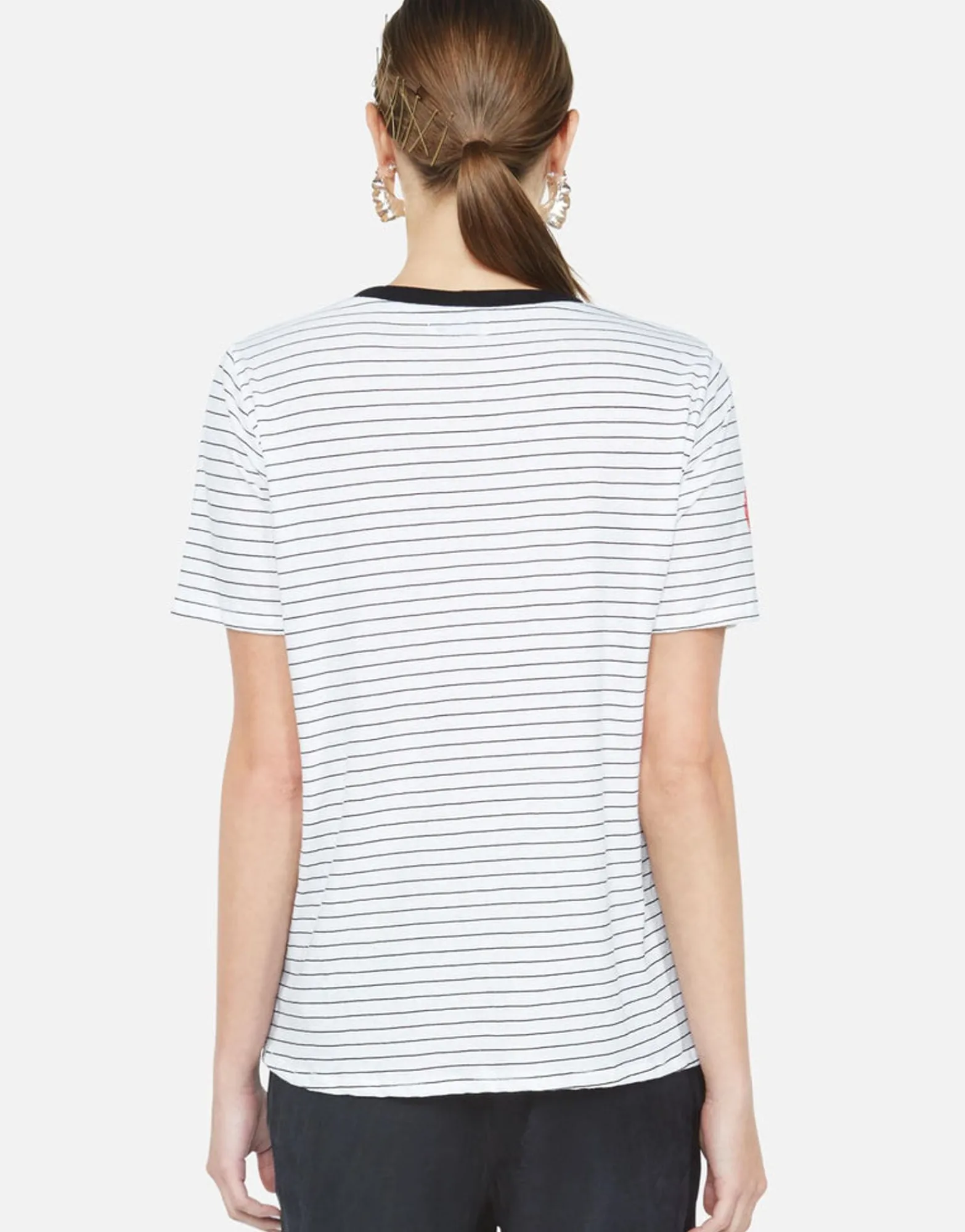 Discount Je T'Adore Heart S/S Tee W/ Contrast Neck | Paulina By Women Short Sleeve