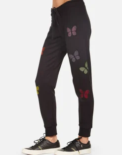 Hot Jess Crystal Butterfly Women Long Sweatpants