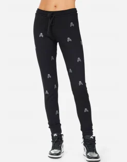 Flash Sale Jess Mini Crystal Cross Bone Skulls Women Long Sweatpants