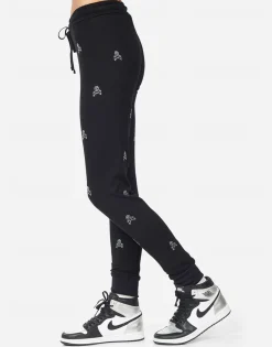 Flash Sale Jess Mini Crystal Cross Bone Skulls Women Long Sweatpants