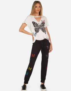 Sale Jhene Crystal Love Butterfly Women Short Sleeve