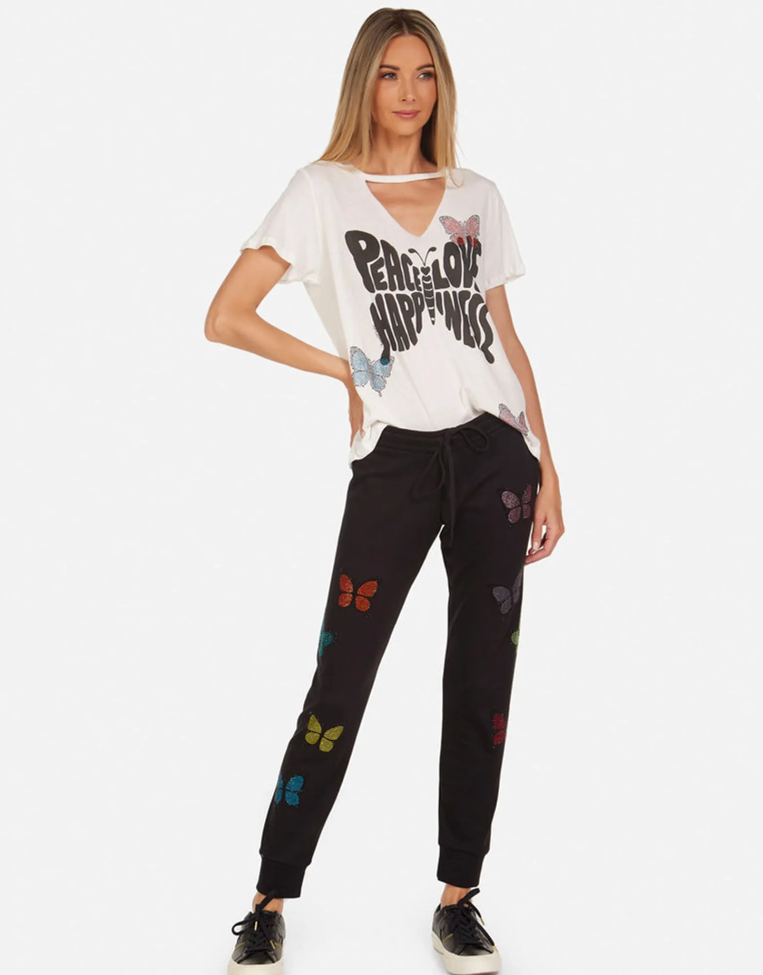 Sale Jhene Crystal Love Butterfly Women Short Sleeve