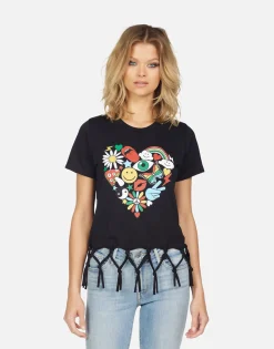 Sale Joanie Retro Elements Heart Women Short Sleeve