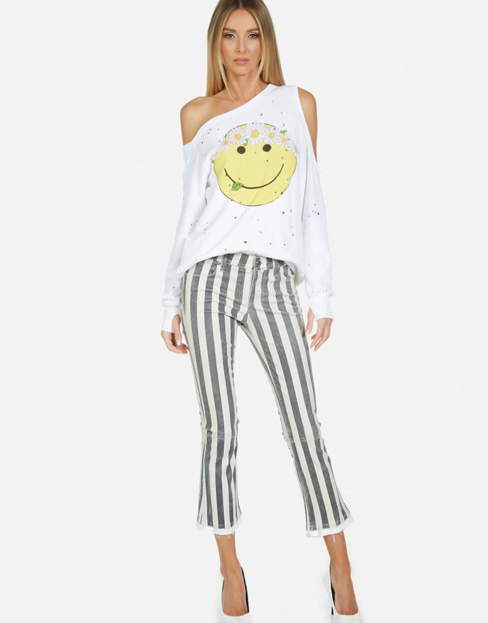 New Joanna X Happy Daisy Peace Women Long Sleeve