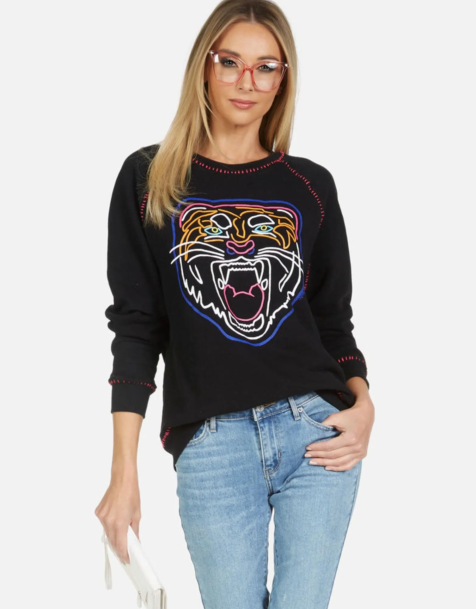 Store Jocelyn Neon Line Tiger Women Long Sleeve