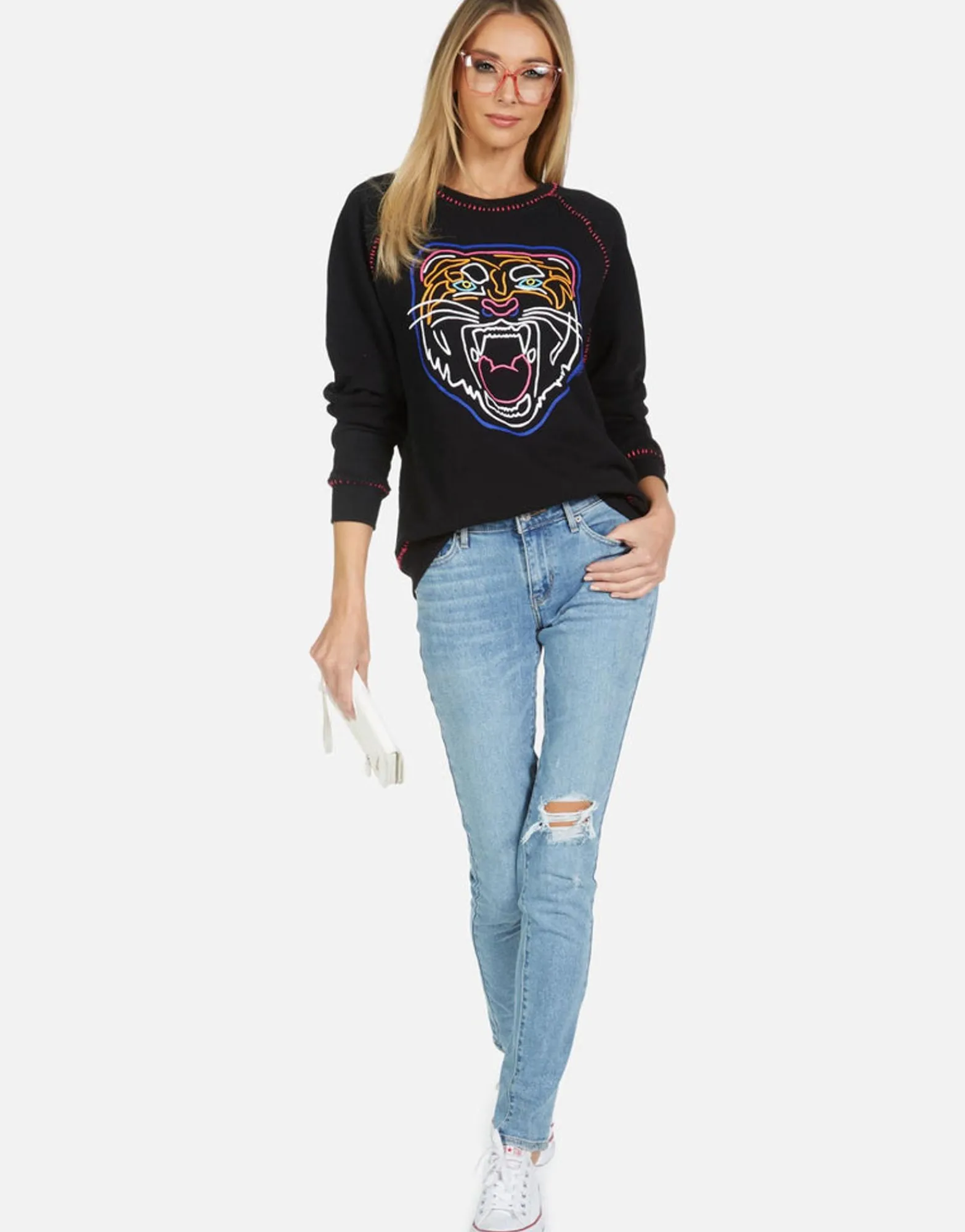 Store Jocelyn Neon Line Tiger Women Long Sleeve