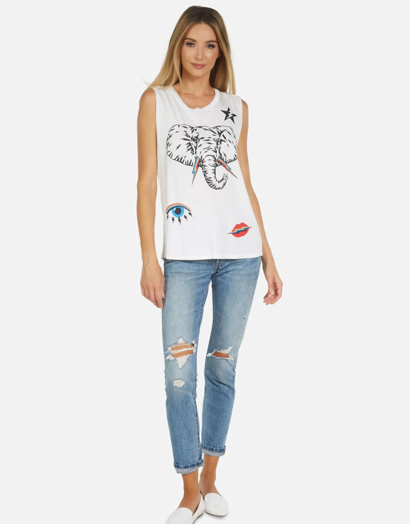 Cheap Kel Elephant Elements Women Tanks