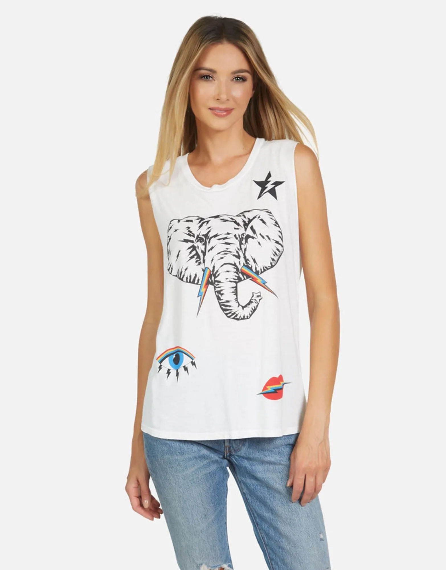 Cheap Kel Elephant Elements Women Tanks