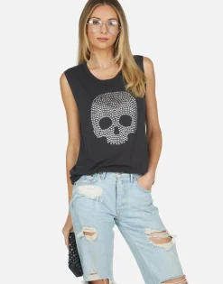 Shop Kel Nailhead Skull Women Tanks
