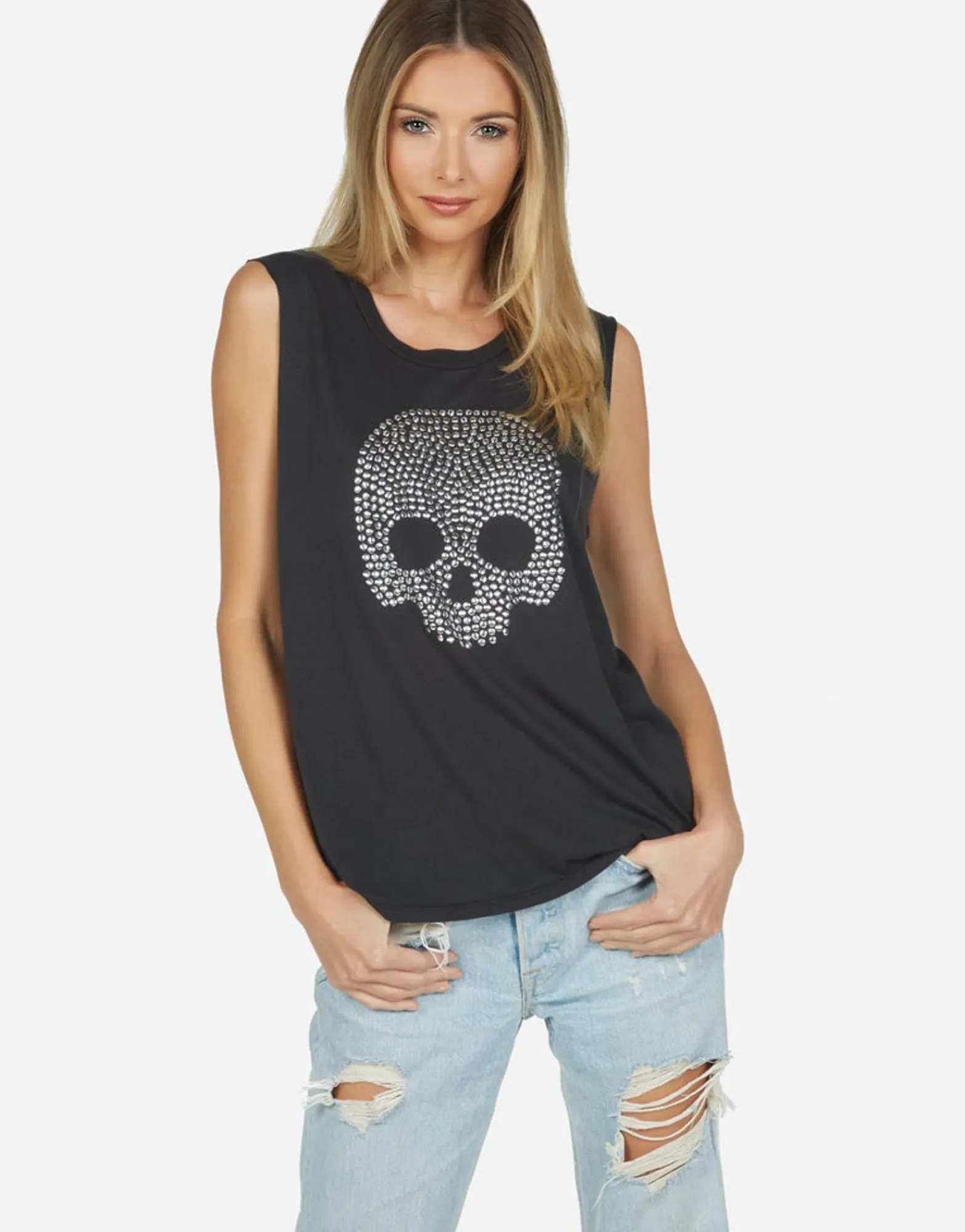 Shop Kel Nailhead Skull Women Tanks