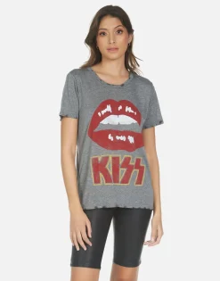 Shop Kiss Lip Rock N Roll Concert Tee | Capri By Women Short Sleeve