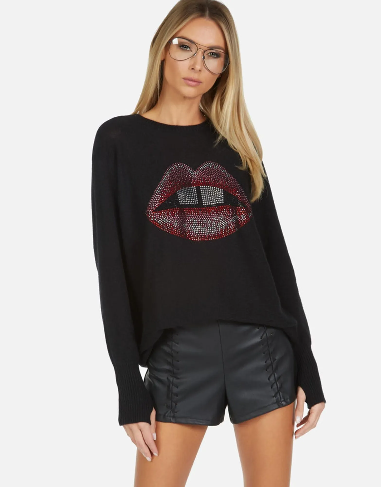 Cheap Ladona Crystal Gap Tooth Women Sweaters & Knits