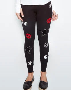 Online Aaliyah All Over Emoji Patches Fitted Legging In Women Leggings