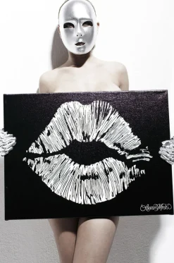 Outlet Canvas Lips Art On Decor