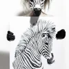 Clearance Canvas Zebra Art Print On Decor