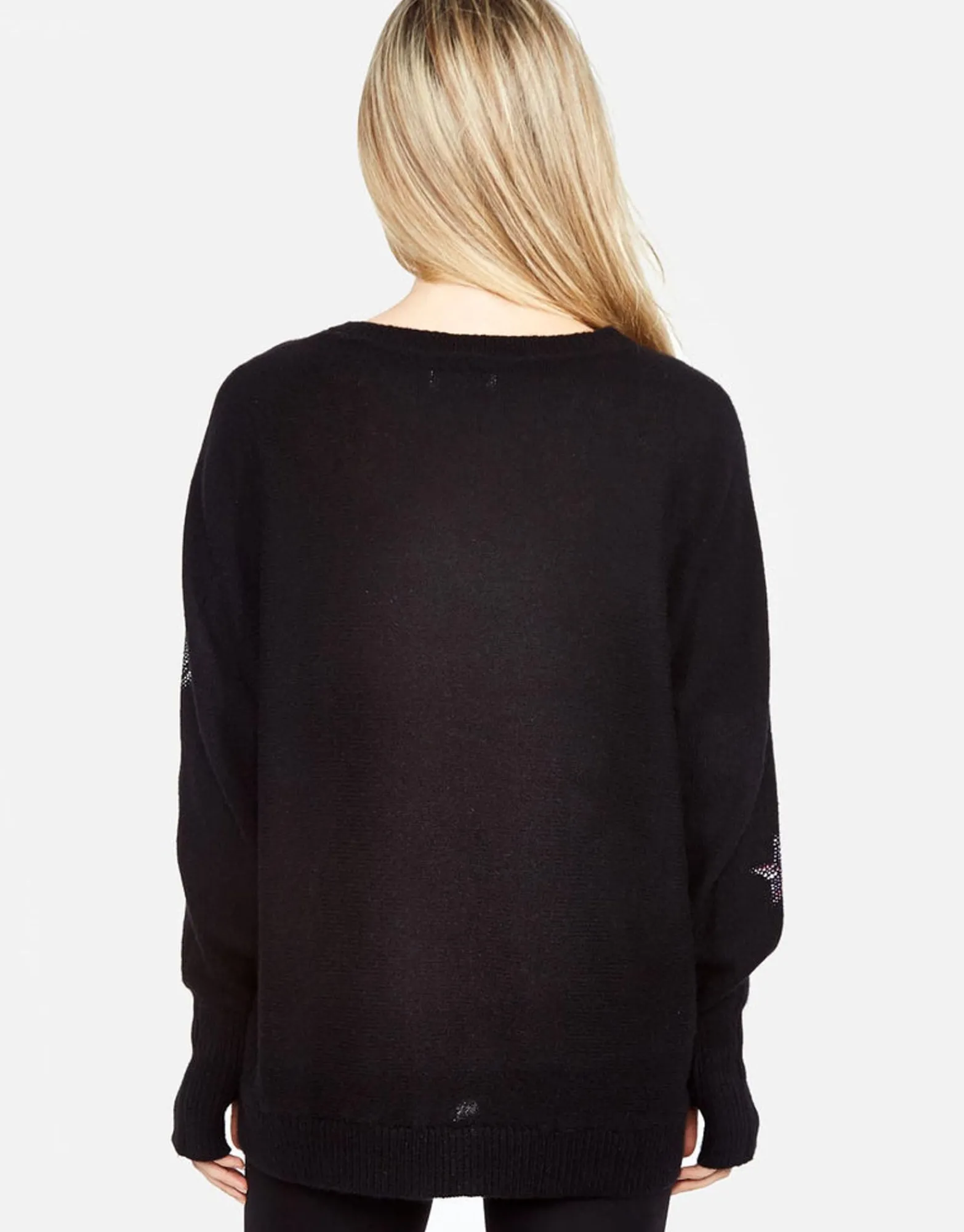 Cheap Ladona Crystal Elements Cashmere Sweater W/Thumbholes Women Sweaters & Knits